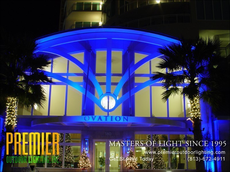 Outdoor Colored Lighting Techniques  - Company Projects in Colored Lighting photo gallery from Premier Outdoor Lighting