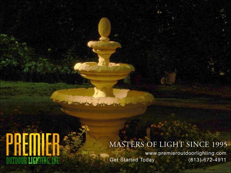 Outdoor Fountain Lighting Techniques  - Company Projects in Fountain Lighting photo gallery from Premier Outdoor Lighting