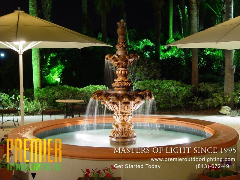 Outdoor Fountain Lighting Techniques  - Company Projects in Fountain Lighting photo gallery from Premier Outdoor Lighting